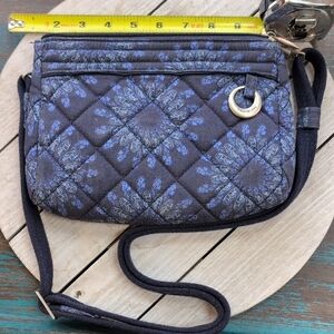 Travelon Anti-Theft Quilted Blue Patterned Crossbody Bag